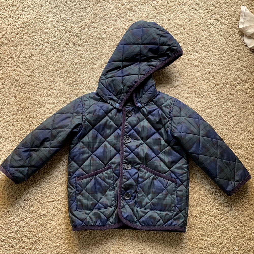 MUJI Japan plaid light weight toddler puffer 90cm 2-3year
